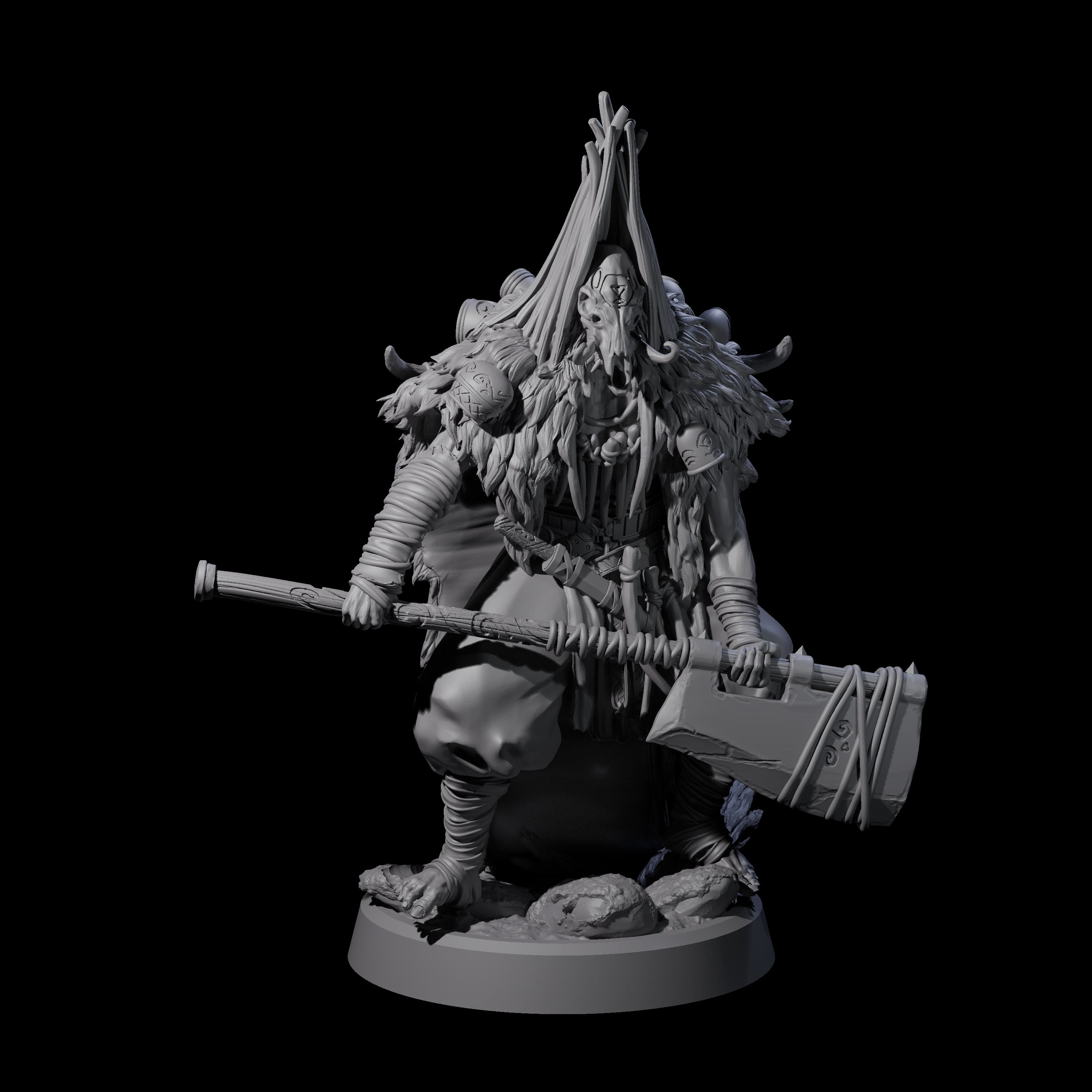 Four Deranged Pagan Cultists Miniature for Dungeons and Dragons, Pathfinder or other TTRPGs