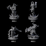 Four Descending Doomwalkers Miniature for Dungeons and Dragons, Pathfinder or other TTRPGs