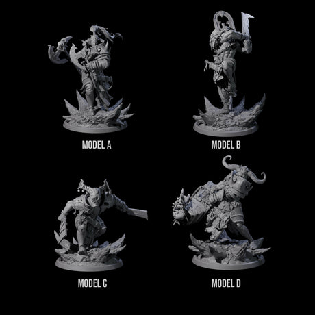 Four Descending Doomwalkers Miniature for Dungeons and Dragons, Pathfinder or other TTRPGs