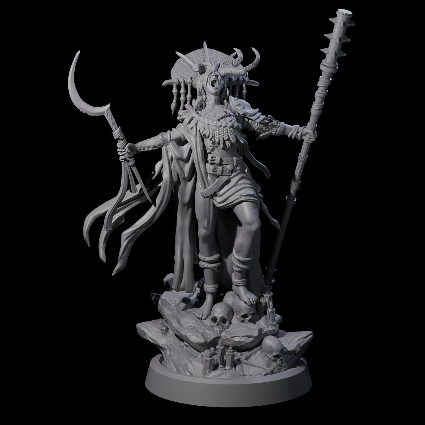 Four Disfigured Witches Miniature for Dungeons and Dragons, Pathfinder or other TTRPGs