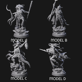 Four Disfigured Witches Miniature for Dungeons and Dragons, Pathfinder or other TTRPGs