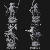 Four Disfigured Witches Miniature for Dungeons and Dragons, Pathfinder or other TTRPGs