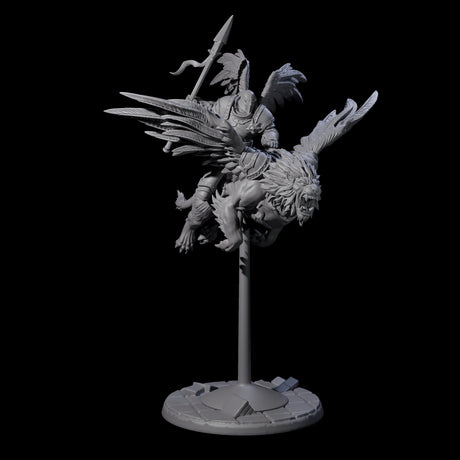 Four Diving Celestial Cavalry Miniature for Dungeons and Dragons, Pathfinder or other TTRPGs