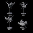 Four Diving Celestial Cavalry Miniature for Dungeons and Dragons, Pathfinder or other TTRPGs