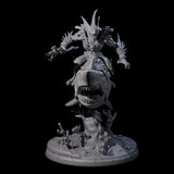 Four Dripping Sahuagin Warriors riding Sharks Miniature for Dungeons and Dragons, Pathfinder or other TTRPGs