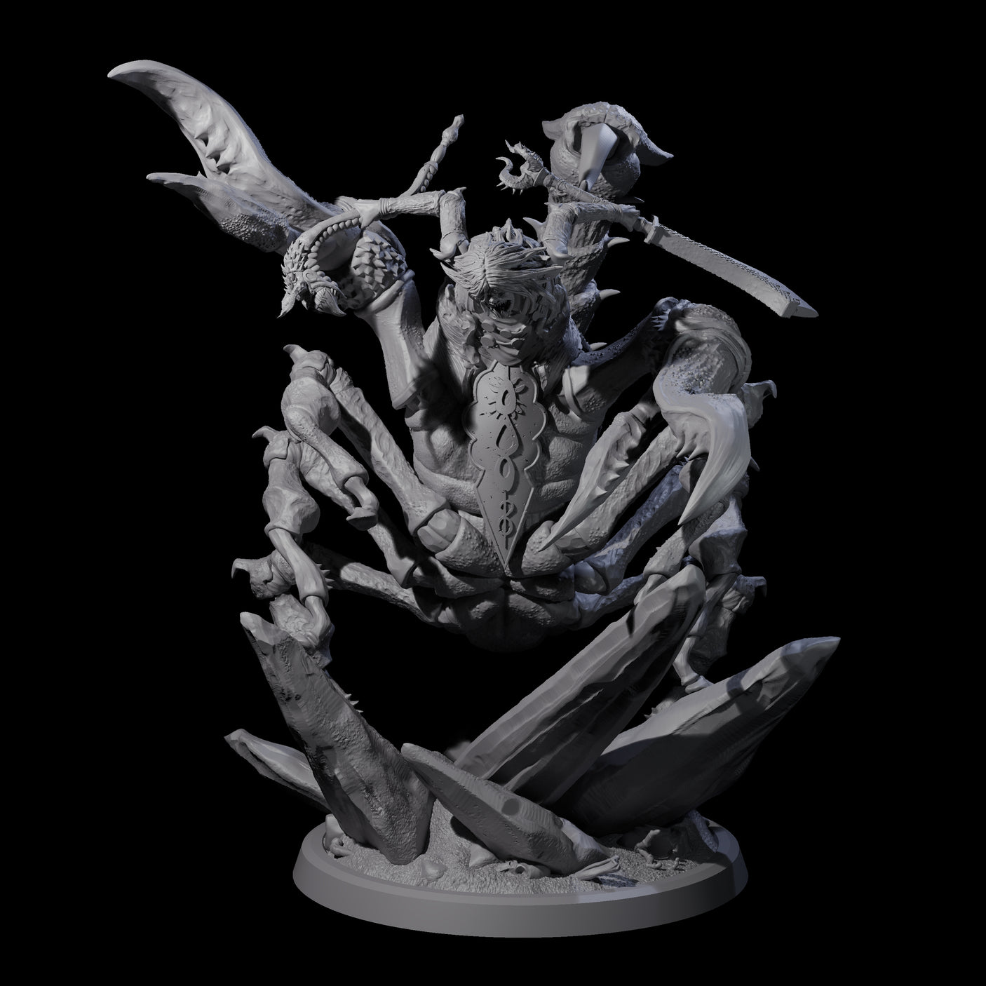 Four Enchanting Scorpion Driders Miniature for Dungeons and Dragons, Pathfinder or other TTRPGs