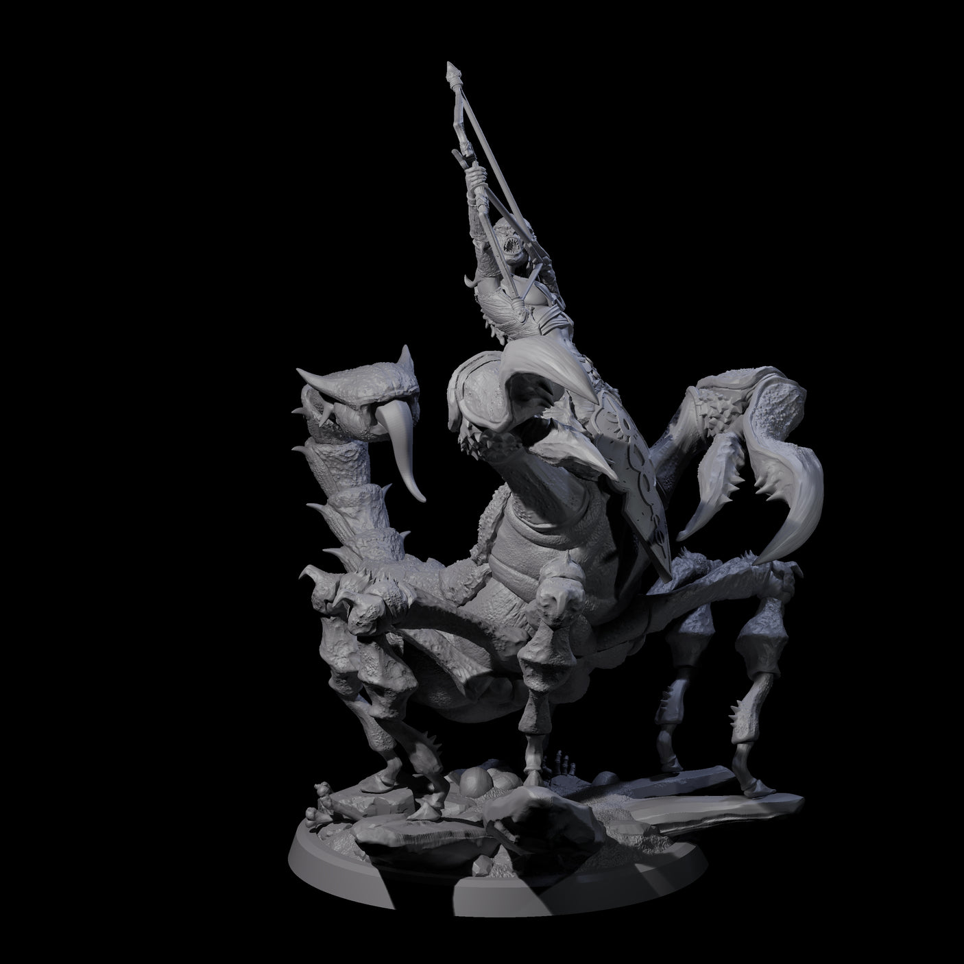 Four Enchanting Scorpion Driders Miniature for Dungeons and Dragons, Pathfinder or other TTRPGs