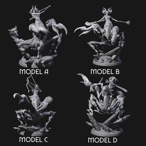 Four Enchanting Scorpion Driders Miniature for Dungeons and Dragons, Pathfinder or other TTRPGs