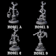 Four Evil Animated Brooms Miniature for Dungeons and Dragons, Pathfinder or other TTRPGs