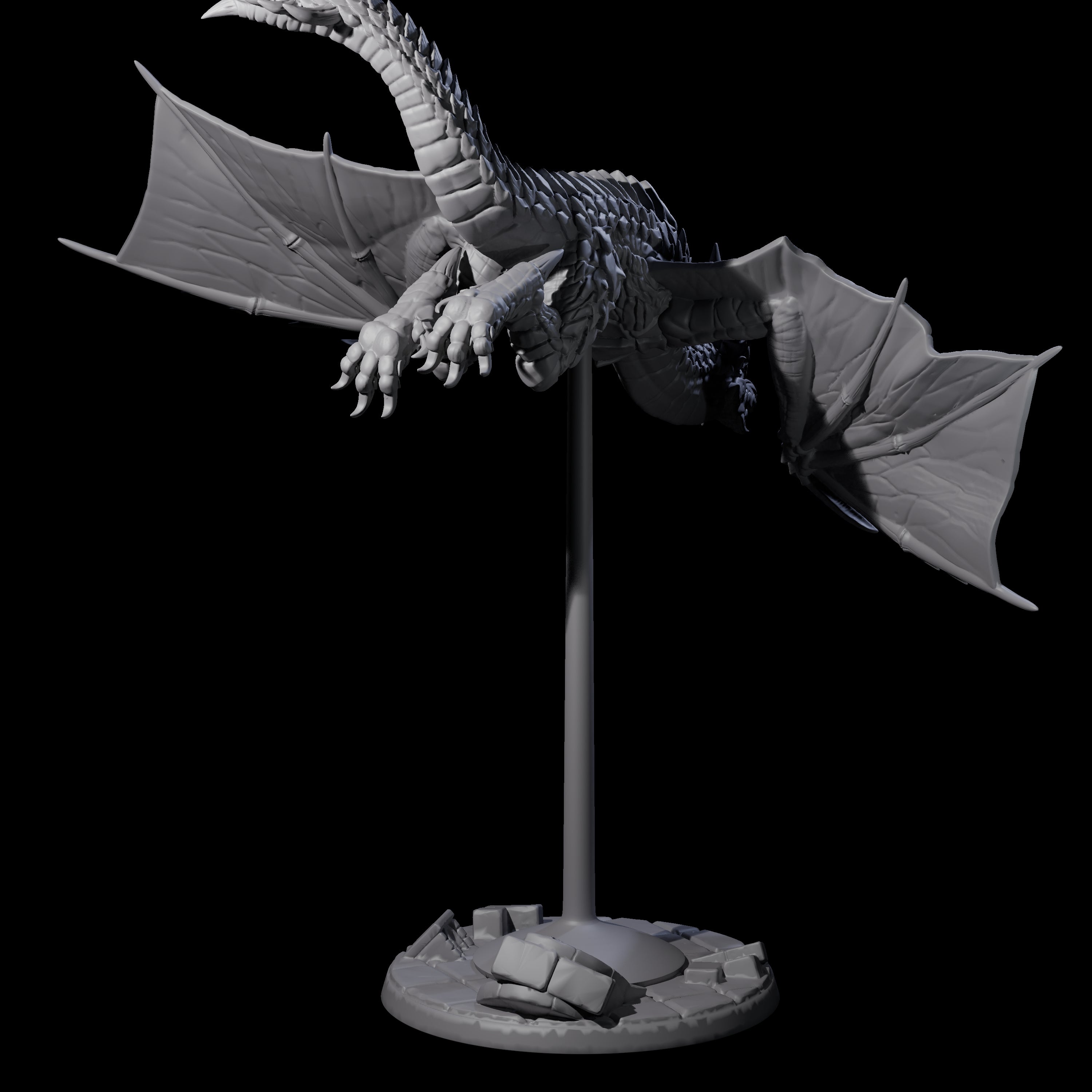 Four Evil Wyverns Miniature for Dungeons and Dragons, Pathfinder or other TTRPGs