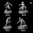 Four Eyeless Morlock Wretches Miniature for Dungeons and Dragons, Pathfinder or other TTRPGs