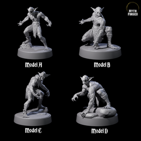 Four Eyeless Morlock Wretches Miniature for Dungeons and Dragons, Pathfinder or other TTRPGs