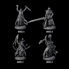 Four Fanatical Orcales Miniature for Dungeons and Dragons, Pathfinder or other TTRPGs