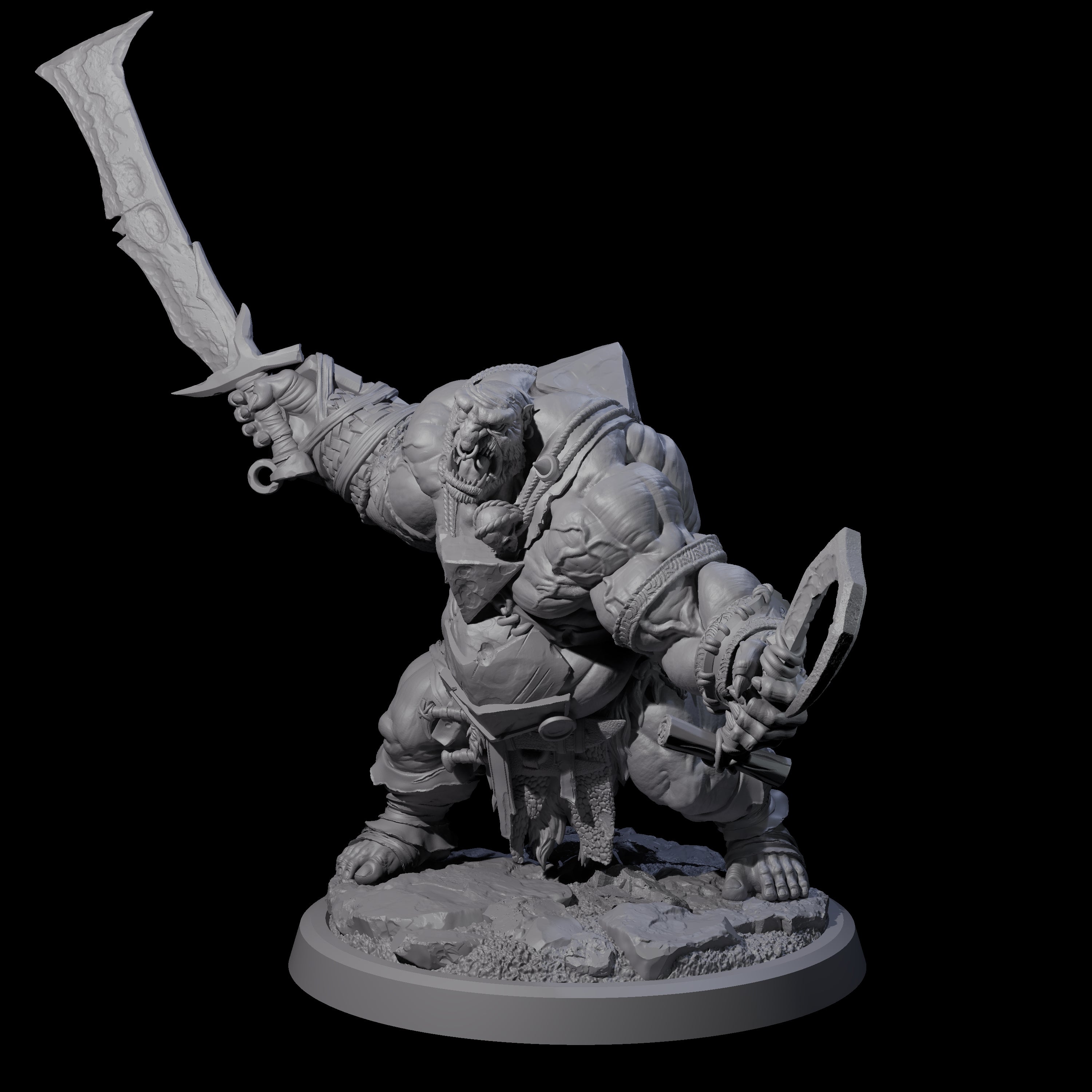 Four Fetid Hulking Ogres Miniature for Dungeons and Dragons, Pathfinder or other TTRPGs