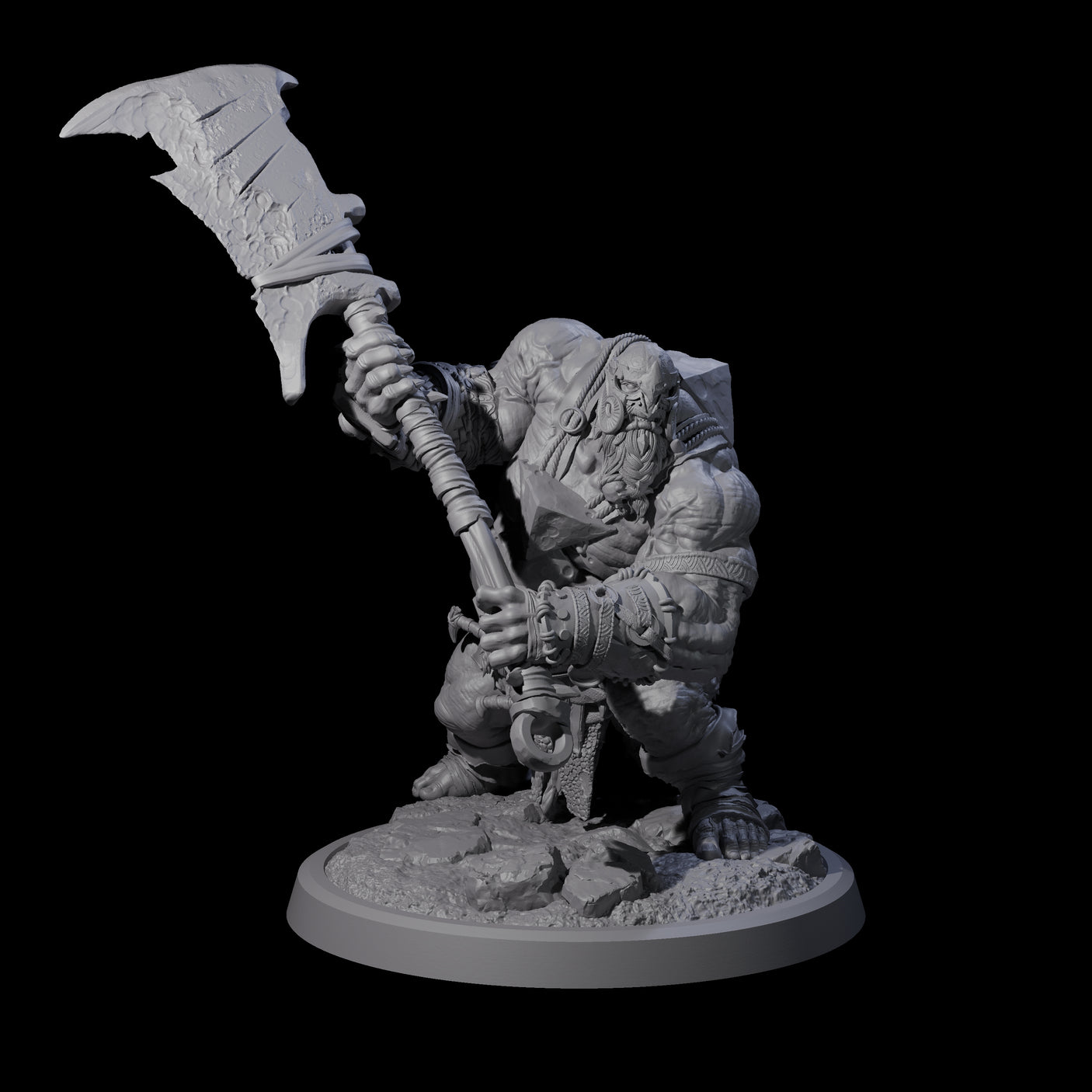 Four Fetid Hulking Ogres Miniature for Dungeons and Dragons, Pathfinder or other TTRPGs