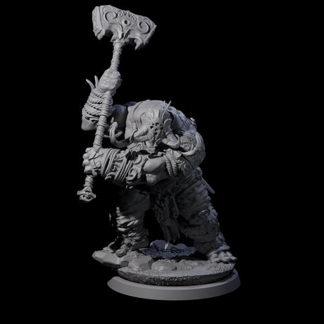 Four Fierce Cave Ogres Miniature for Dungeons and Dragons, Pathfinder or other TTRPGs