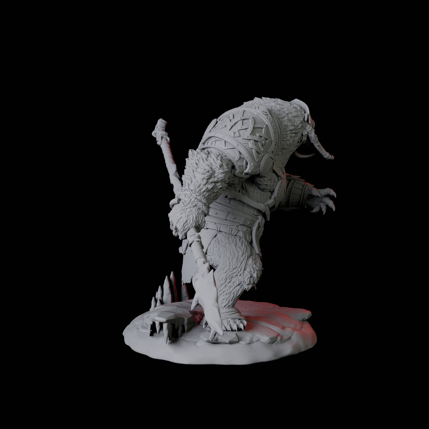 Four Fierce Ursine Warriors Miniature for Dungeons and Dragons, Pathfinder or other TTRPGs