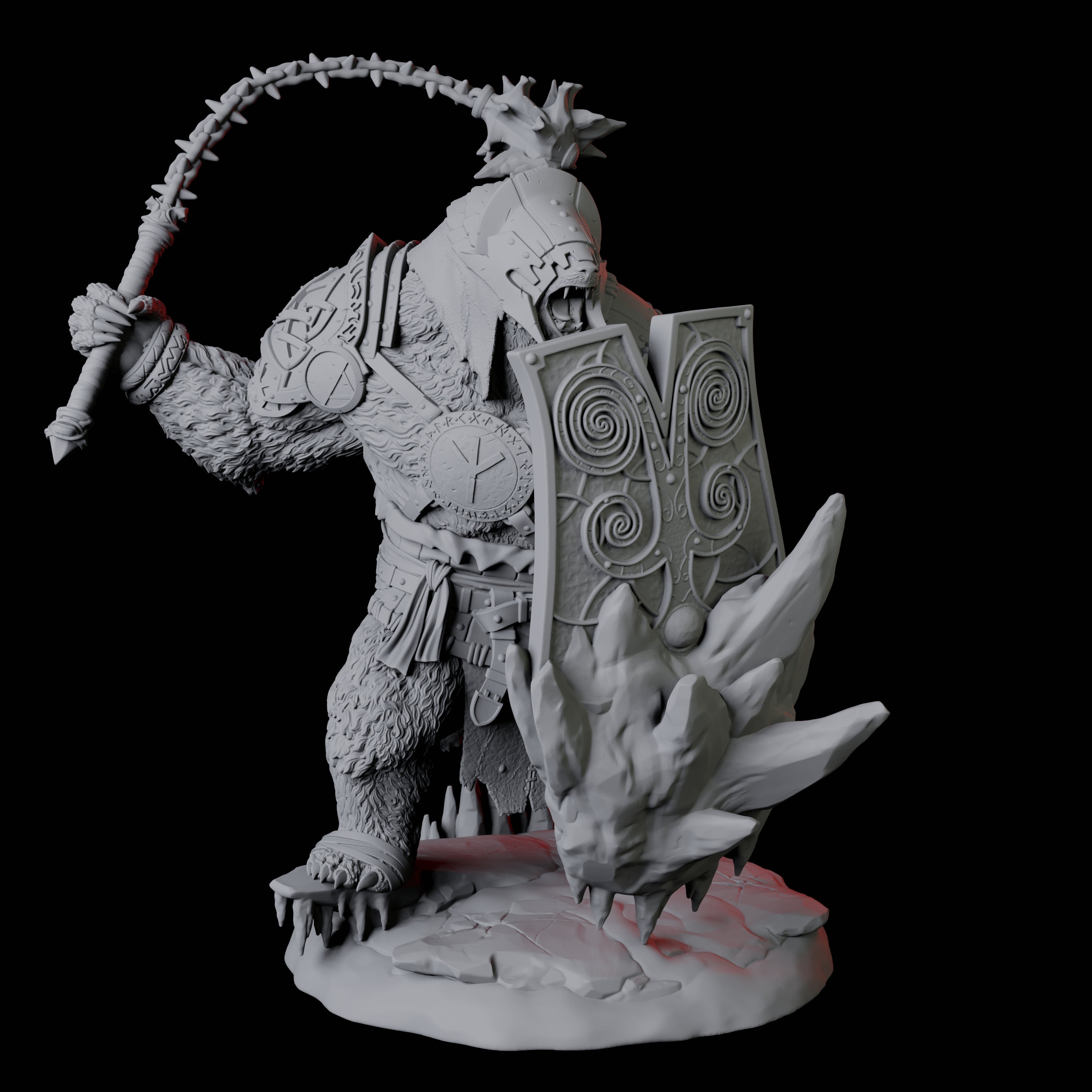 Four Fierce Ursine Warriors Miniature for Dungeons and Dragons, Pathfinder or other TTRPGs