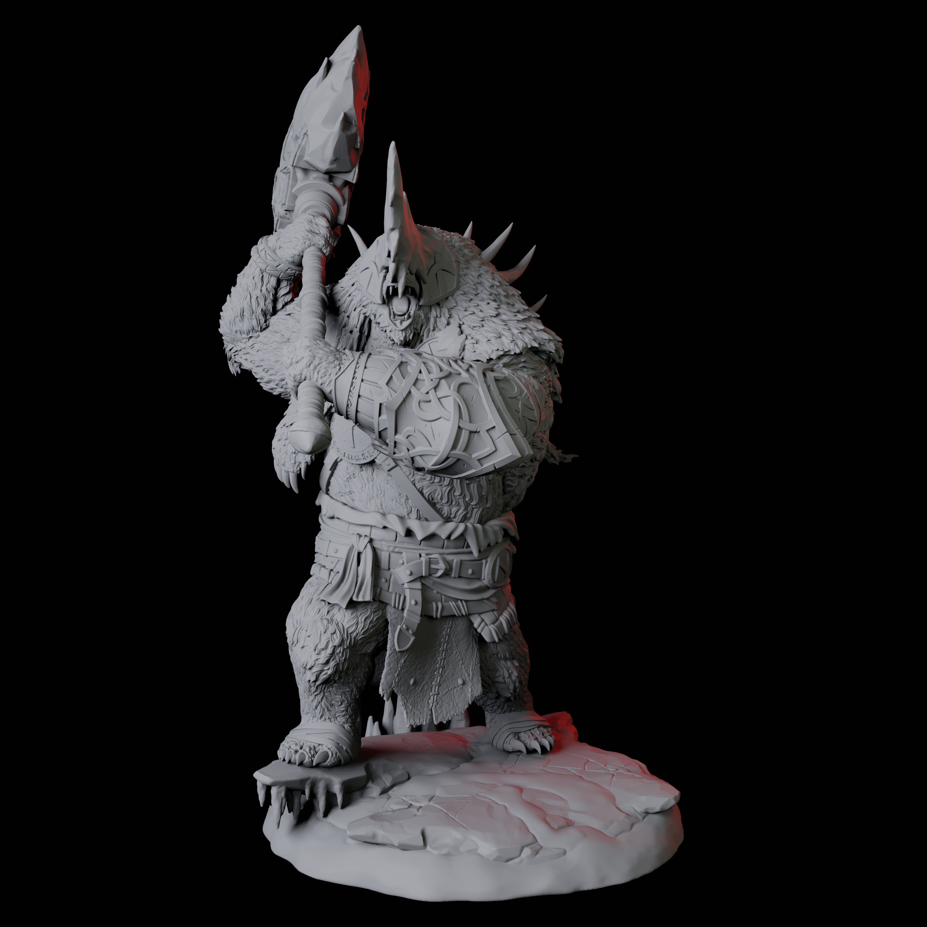 Four Fierce Ursine Warriors Miniature for Dungeons and Dragons, Pathfinder or other TTRPGs