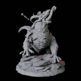 Four Fighters mounted on Giant Lizards Miniature for Dungeons and Dragons, Pathfinder or other TTRPGs