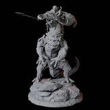 Four Fighters mounted on Giant Lizards Miniature for Dungeons and Dragons, Pathfinder or other TTRPGs
