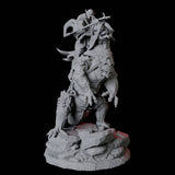Four Fighters mounted on Giant Lizards Miniature for Dungeons and Dragons, Pathfinder or other TTRPGs