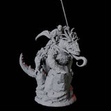 Four Fighters mounted on Giant Lizards Miniature for Dungeons and Dragons, Pathfinder or other TTRPGs