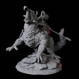 Four Fighters mounted on Giant Lizards Miniature for Dungeons and Dragons, Pathfinder or other TTRPGs