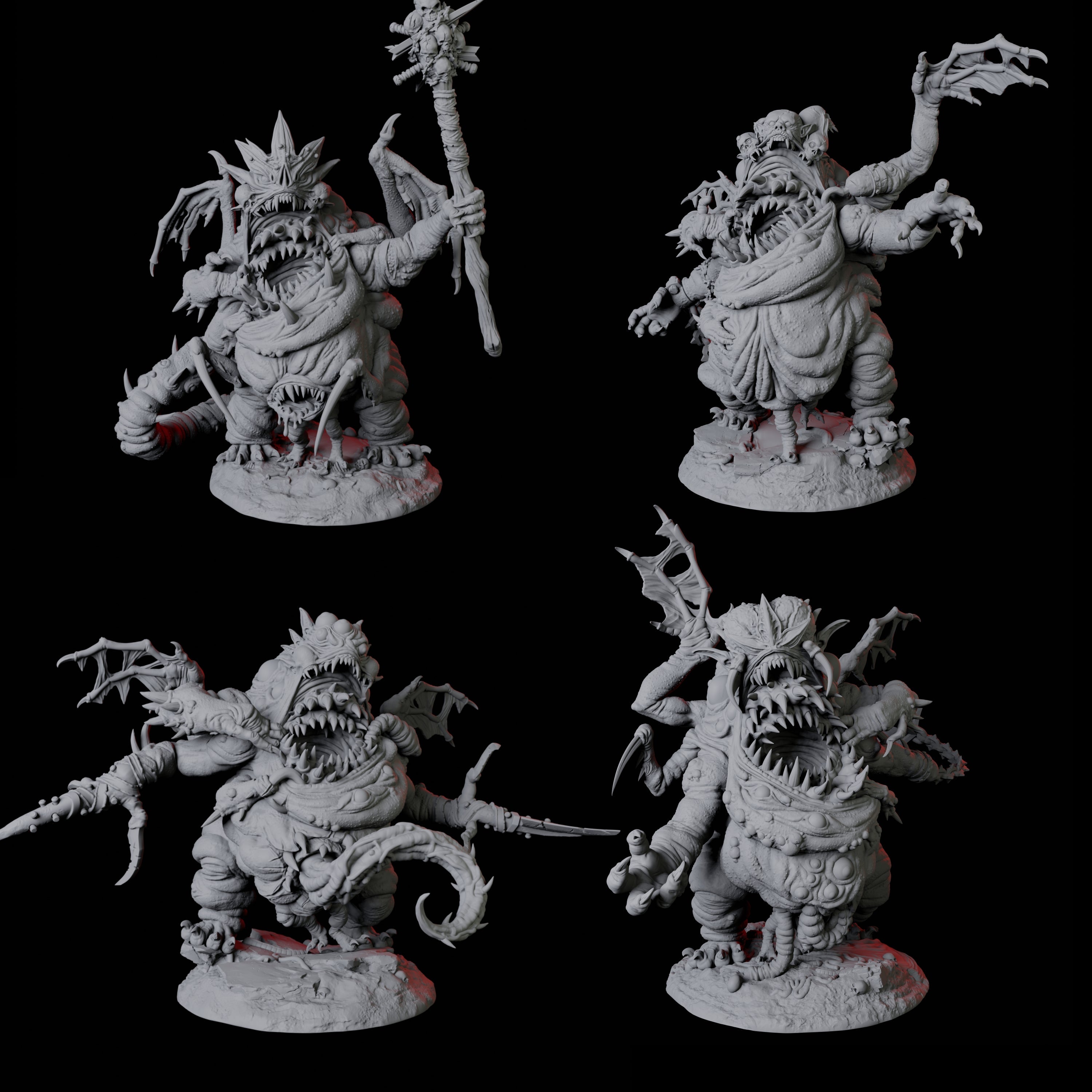 Four Fleshwarped Irnakurse Miniature for Dungeons and Dragons, Pathfinder or other TTRPGs