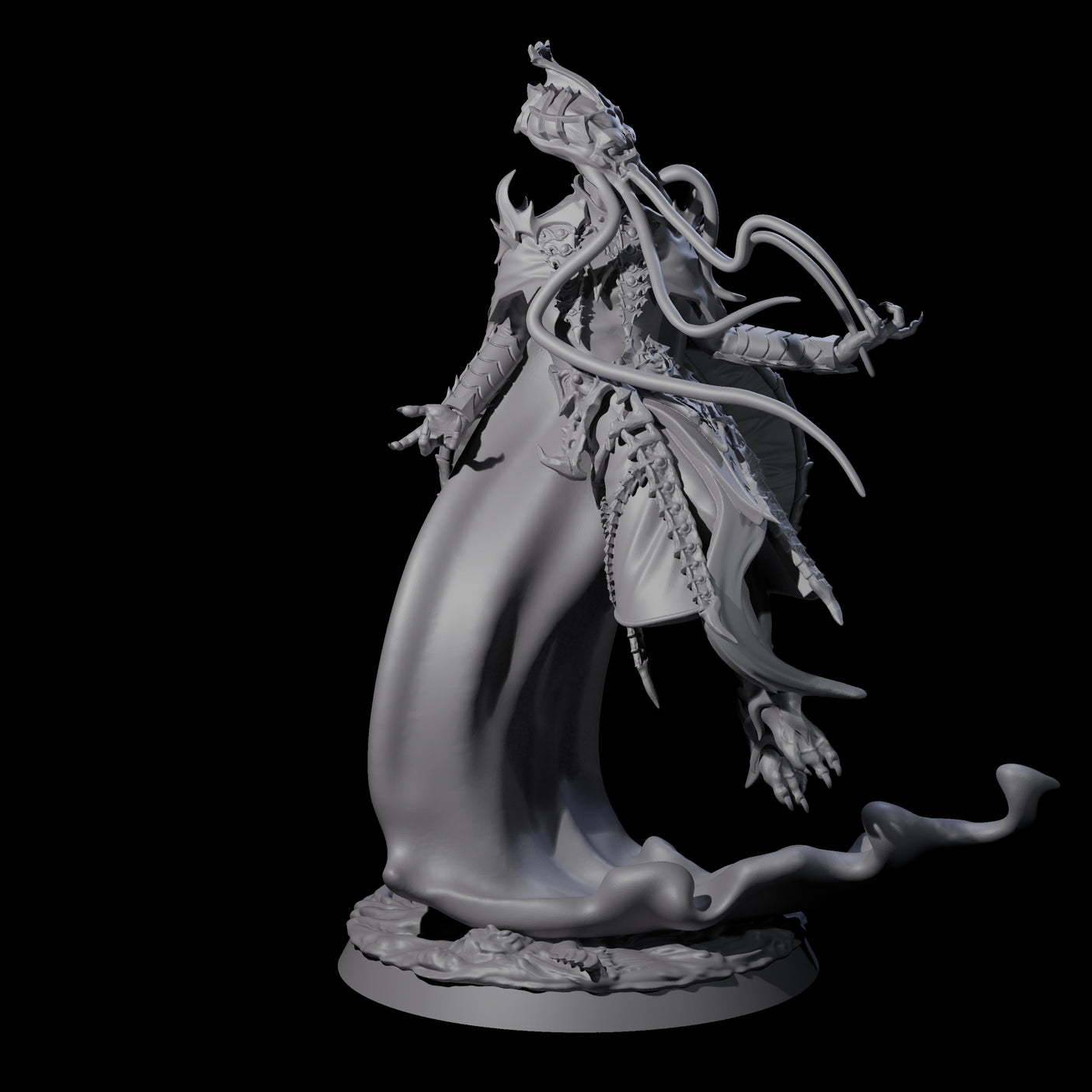 Four Floating Master Mind Flayers Miniature for Dungeons and Dragons, Pathfinder or other TTRPGs