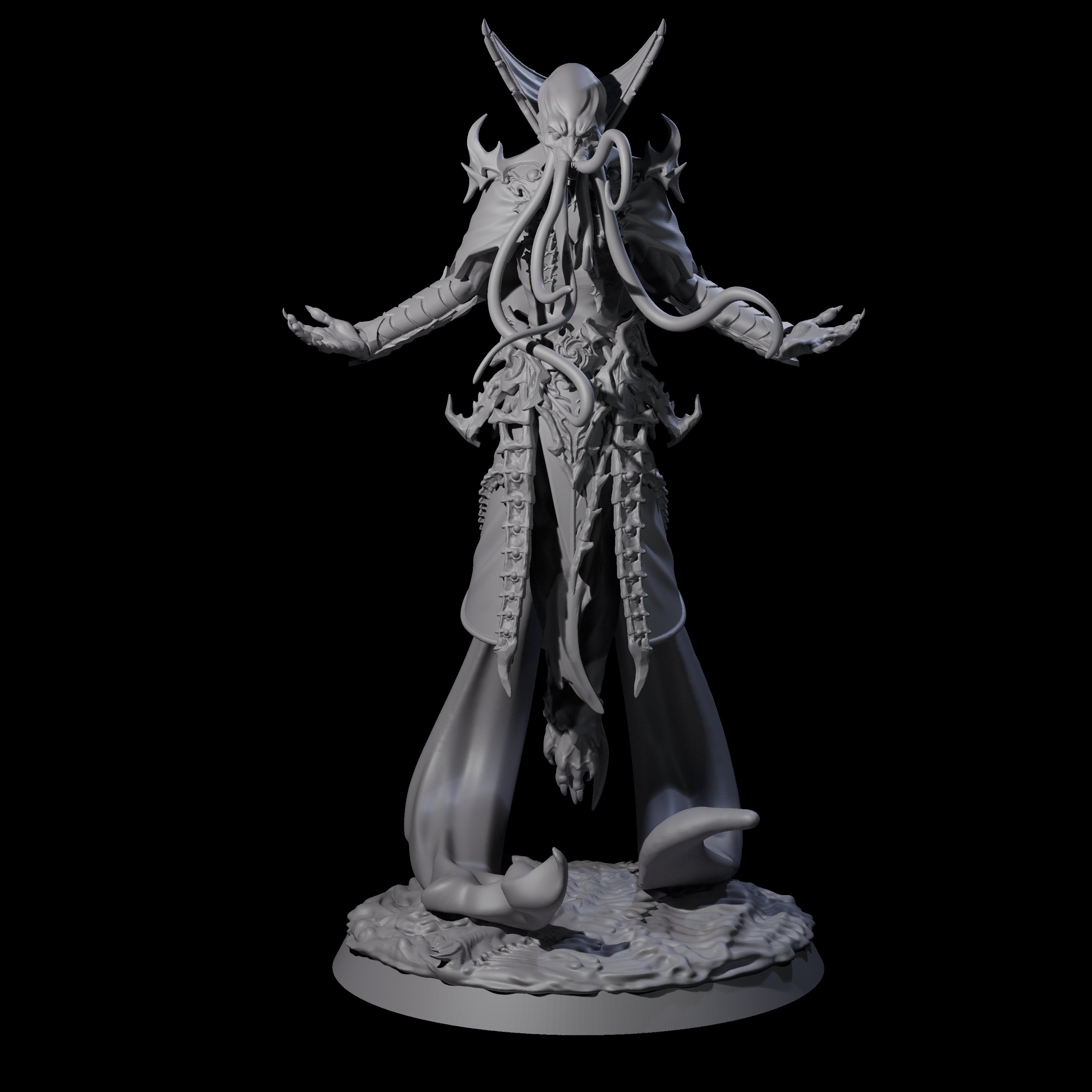 Four Floating Master Mind Flayers Miniature for Dungeons and Dragons, Pathfinder or other TTRPGs