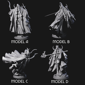 Four Floating Robed Cultists Miniature for Dungeons and Dragons, Pathfinder or other TTRPGs