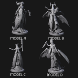 Four Flowing Owl Worshipping Cultists Miniature for Dungeons and Dragons, Pathfinder or other TTRPGs