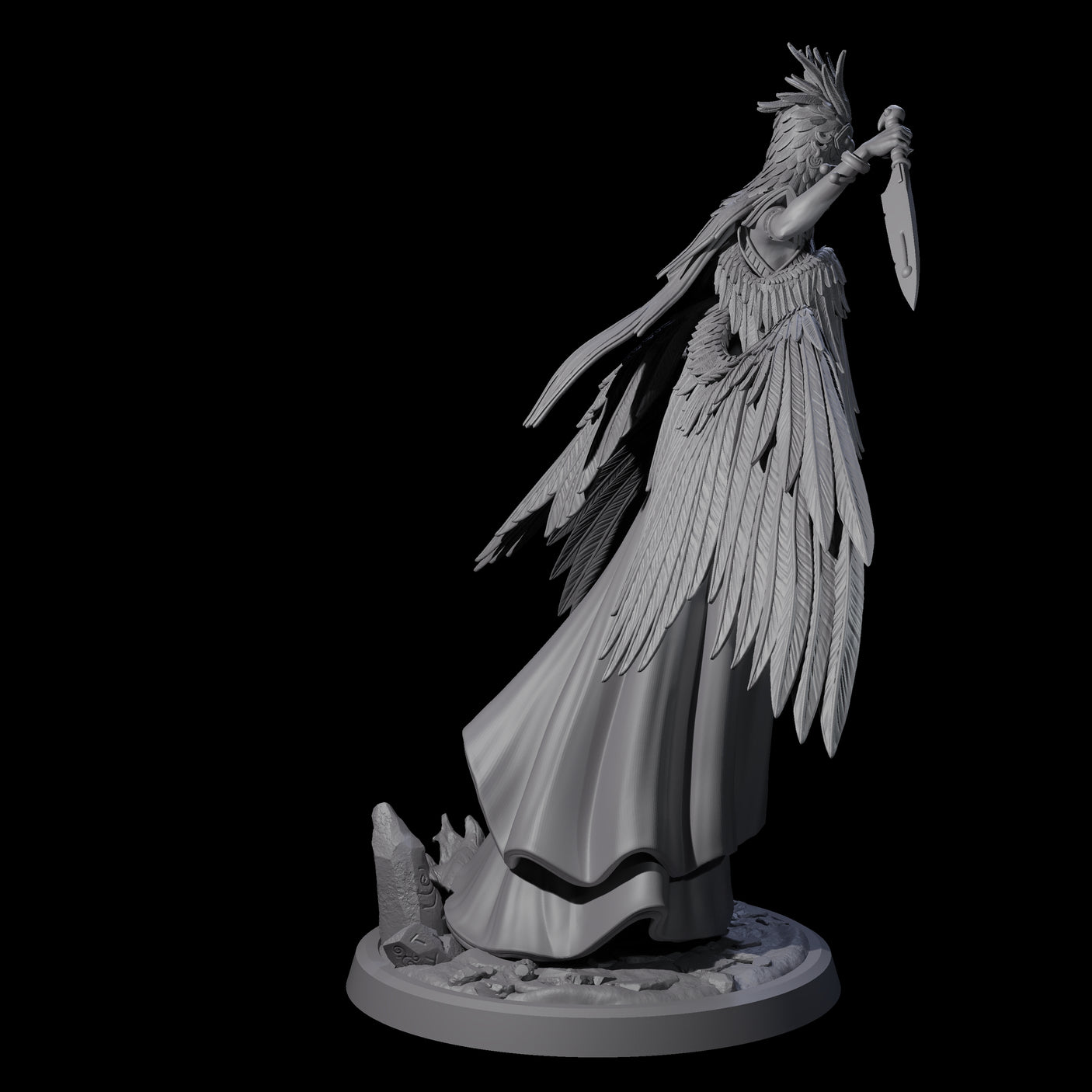 Four Flowing Owl Worshipping Cultists Miniature for Dungeons and Dragons, Pathfinder or other TTRPGs