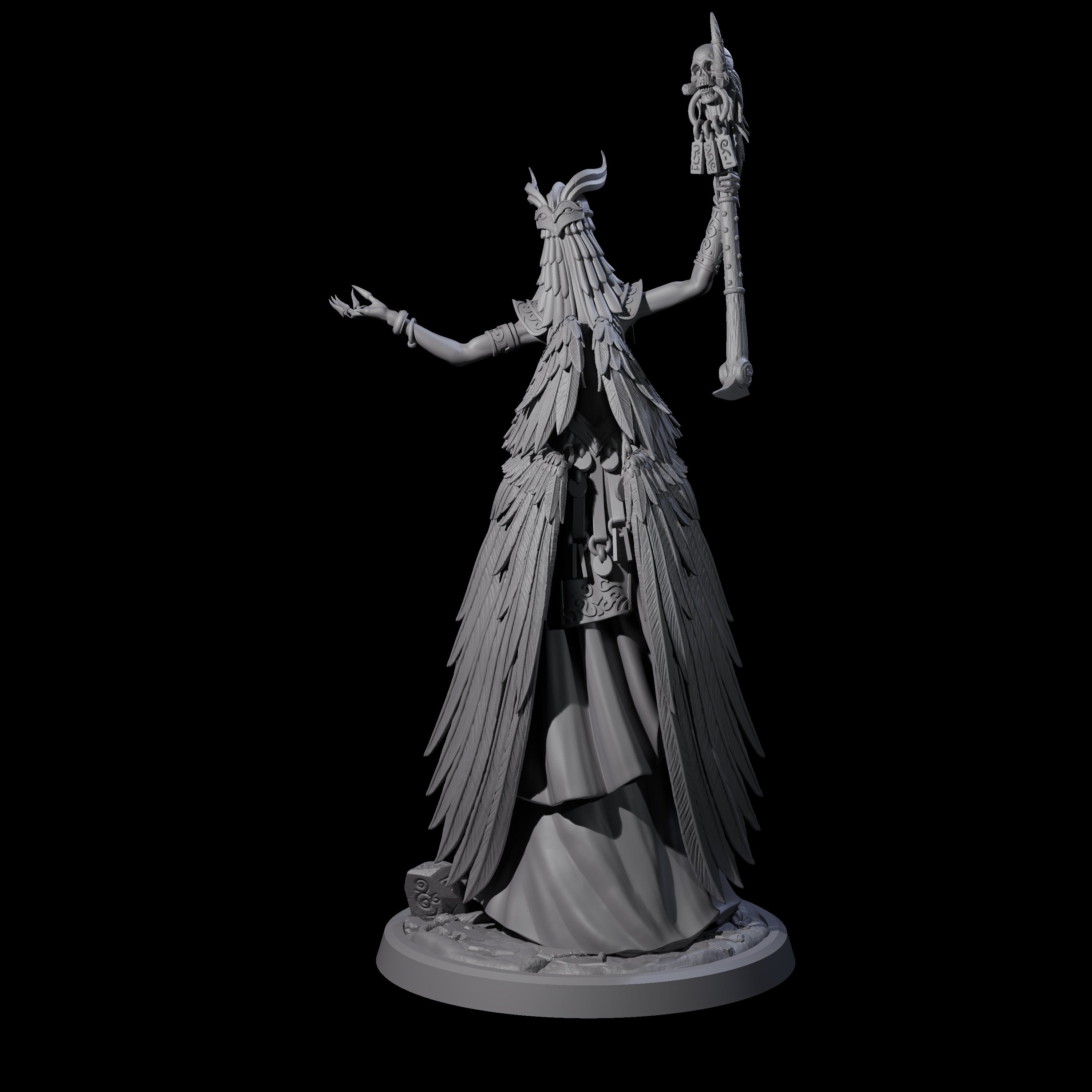 Four Flowing Owl Worshipping Cultists Miniature for Dungeons and Dragons, Pathfinder or other TTRPGs