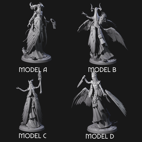 Four Flowing Owl Worshipping Cultists Miniature for Dungeons and Dragons, Pathfinder or other TTRPGs