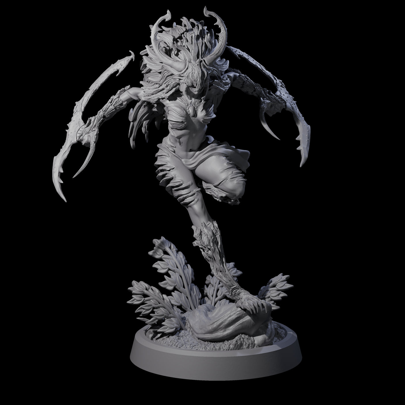 Four Forest Defending Dryads Miniature for Dungeons and Dragons, Pathfinder or other TTRPGs