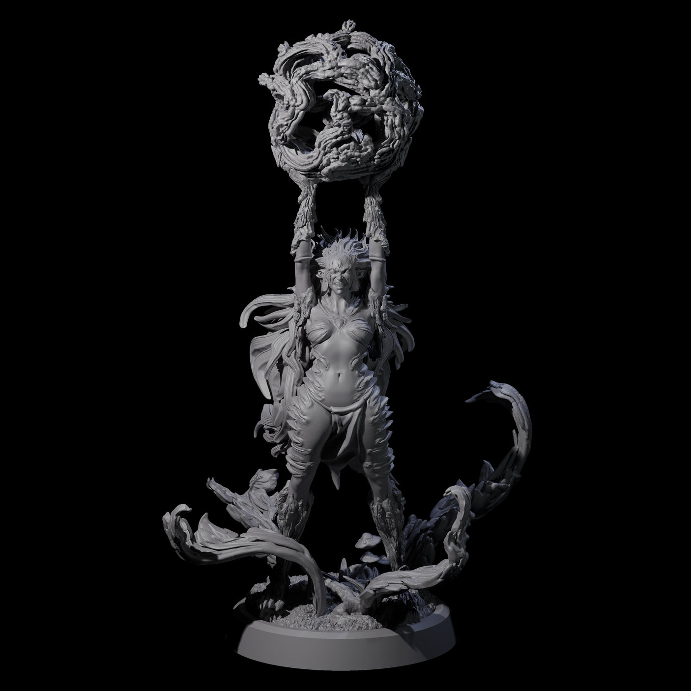 Four Forest Defending Dryads Miniature for Dungeons and Dragons, Pathfinder or other TTRPGs