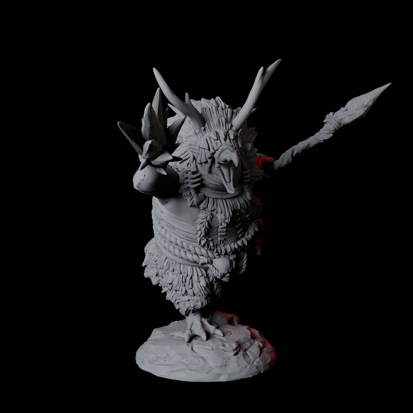 Four Forest Dohwar Shamans Miniature for Dungeons and Dragons, Pathfinder or other TTRPGs