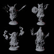 Four Forest Dohwar Shamans Miniature for Dungeons and Dragons, Pathfinder or other TTRPGs