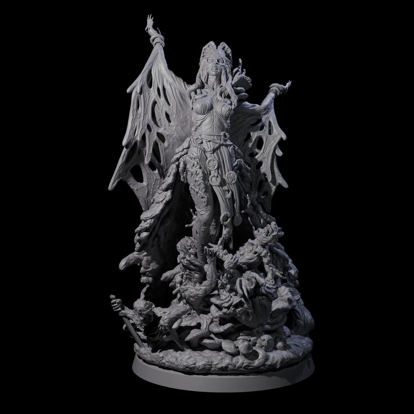 Four Fungal Night Hags Miniature for Dungeons and Dragons, Pathfinder or other TTRPGs