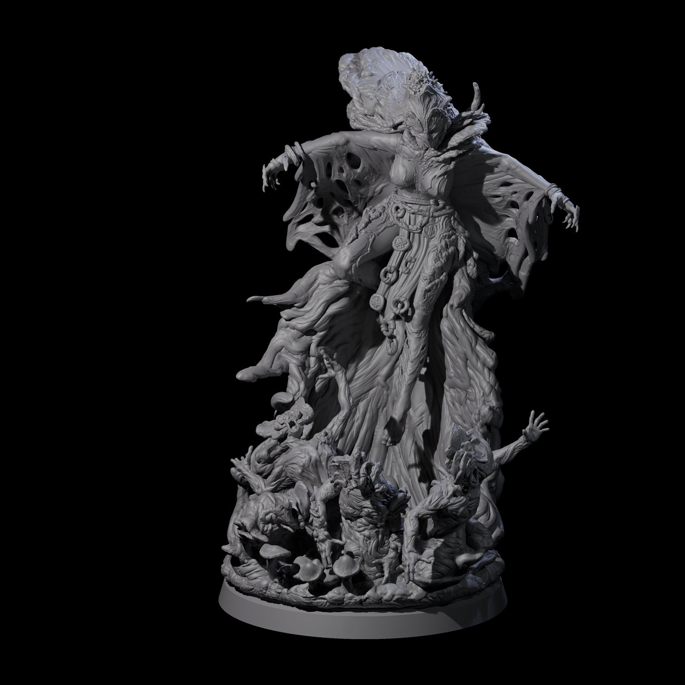 Four Fungal Night Hags Miniature for Dungeons and Dragons, Pathfinder or other TTRPGs
