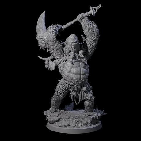 Four Furious Giant Apes Miniature for Dungeons and Dragons, Pathfinder or other TTRPGs
