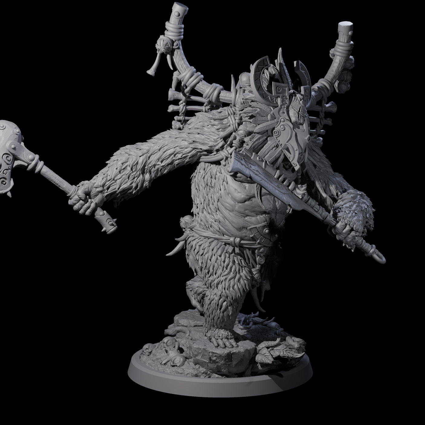 Four Furious Giant Apes Miniature for Dungeons and Dragons, Pathfinder or other TTRPGs