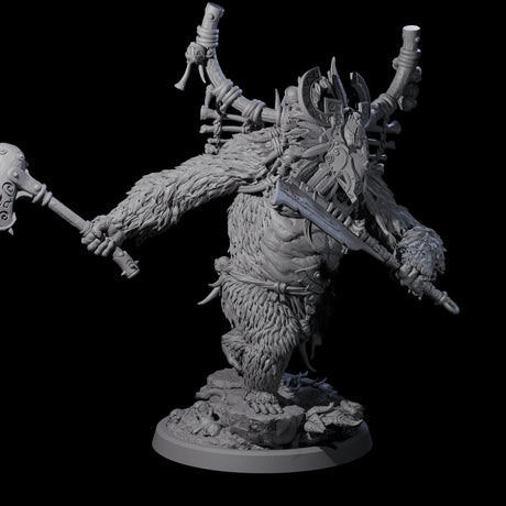 Four Furious Giant Apes Miniature for Dungeons and Dragons, Pathfinder or other TTRPGs