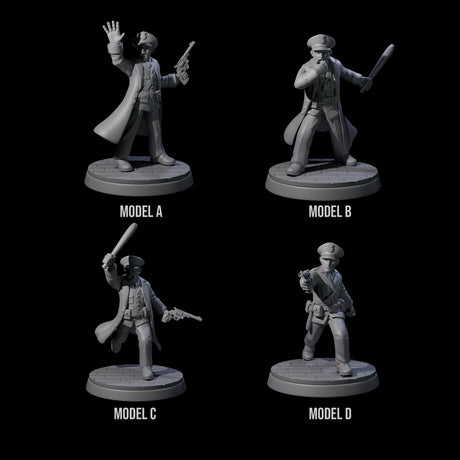 Four Galant Policemen Miniature for Dungeons and Dragons, Pathfinder or other TTRPGs