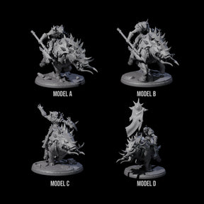 Four Galloping Hobgoblin Riders Miniature for Dungeons and Dragons, Pathfinder or other TTRPGs
