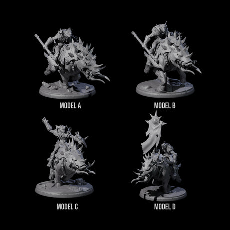 Four Galloping Hobgoblin Riders Miniature for Dungeons and Dragons, Pathfinder or other TTRPGs