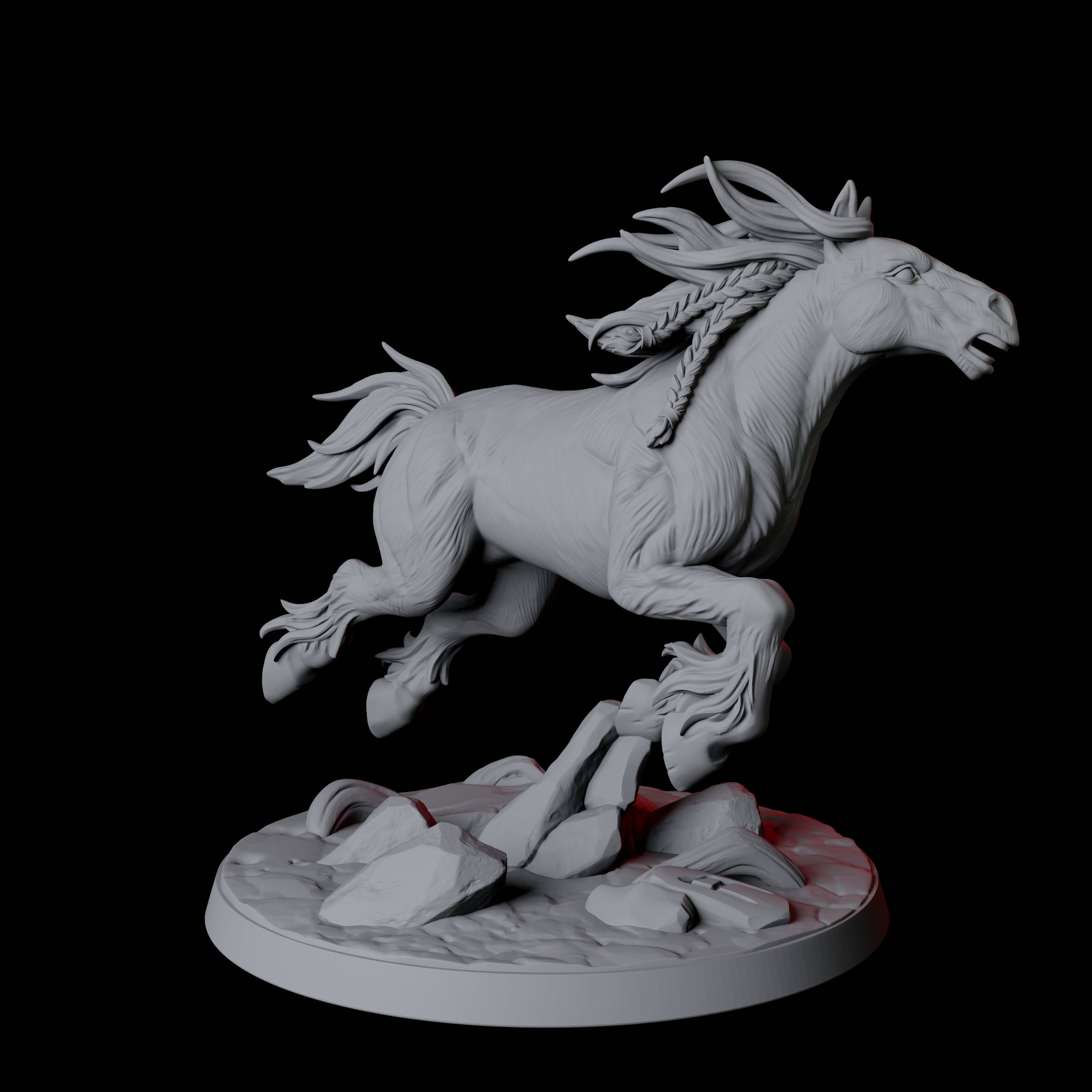 Four Galloping Wild Horses Miniature for Dungeons and Dragons, Pathfinder or other TTRPGs