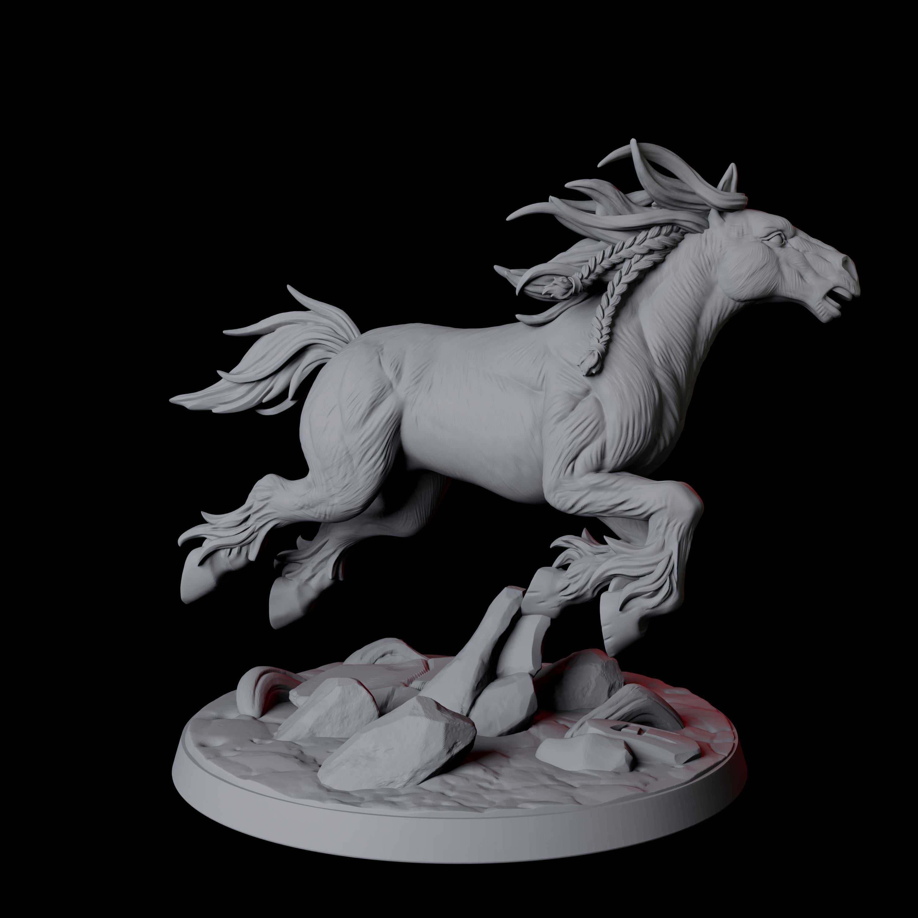 Four Galloping Wild Horses Miniature for Dungeons and Dragons, Pathfinder or other TTRPGs